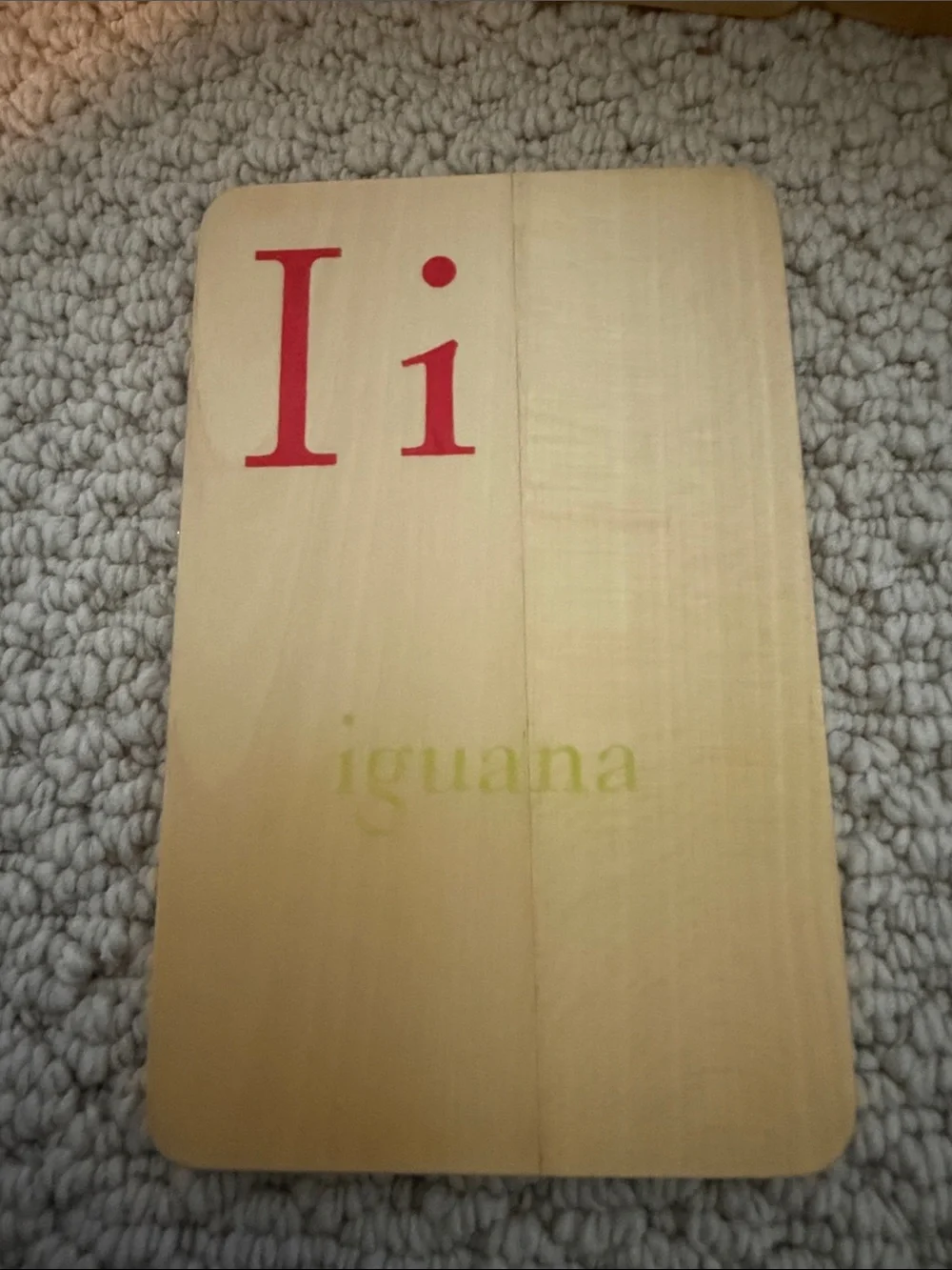 Pottery Barn Kids Wooden Alphabet Flashcards - Natural Wood with Red Letters